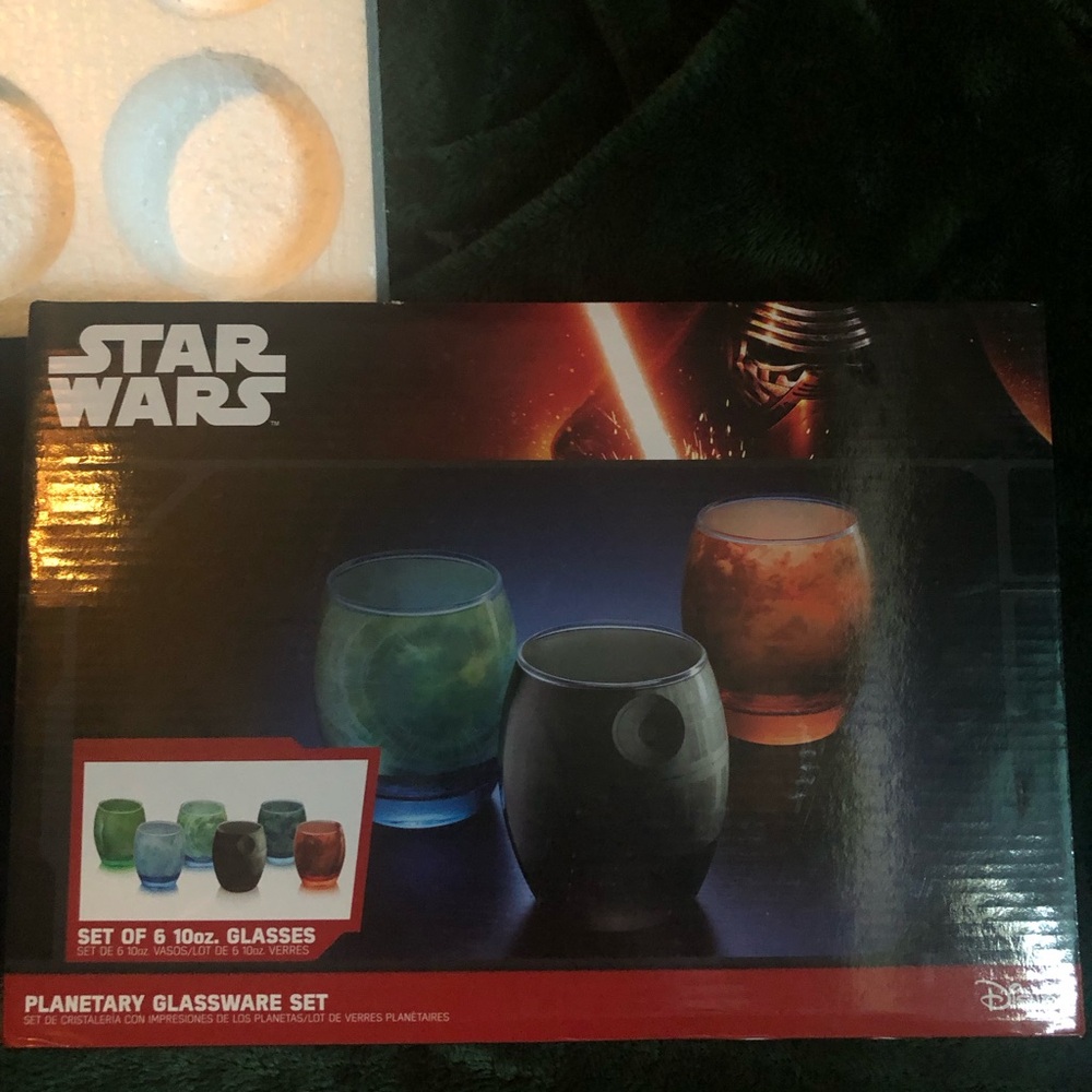 Star Wars Planetary Glassware Set 2015 set of 6 wine glasses new